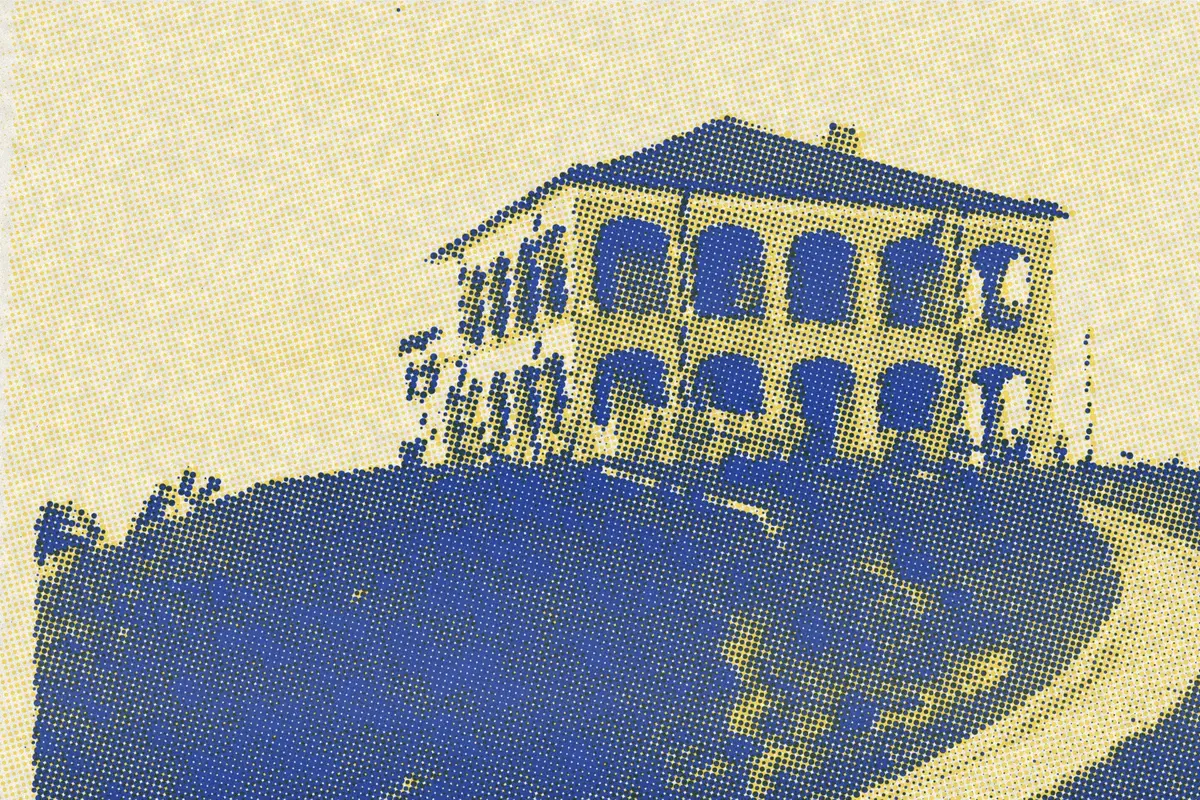 Illustration: CO 1069-451-09, from a period photograph (1905), redrawn as a yellow riso plate.