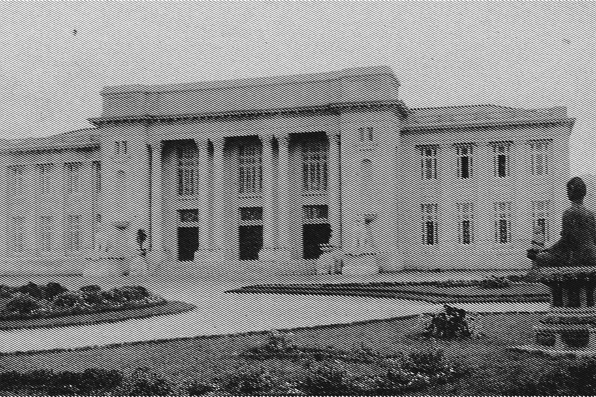 Illustration: Exposition de Séoul de 1915 - 11 - Bâtiment des Beaux-arts, from a period photograph (1915), redrawn as an engraving.