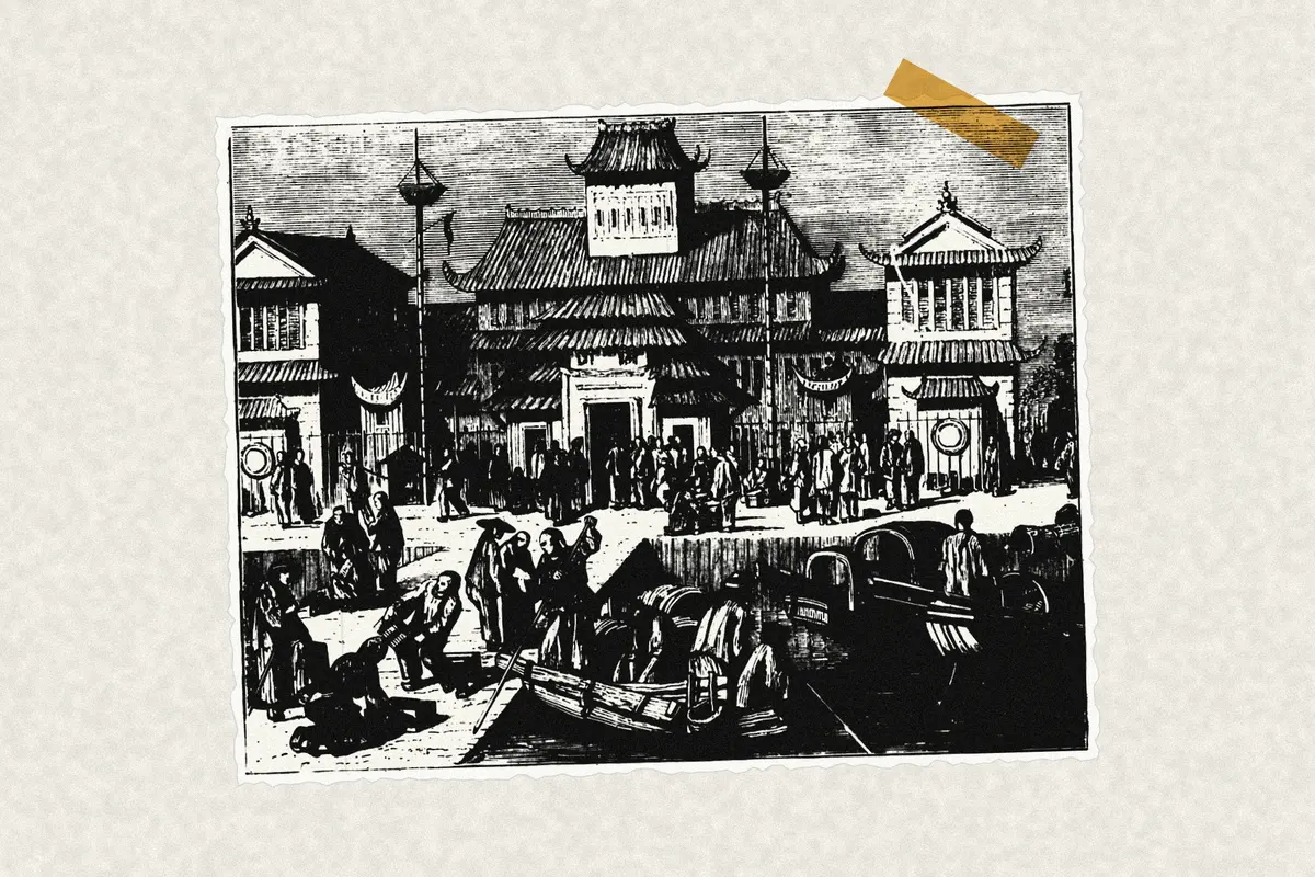 Illustration: The sea (microform) - its stirring story of adventure, peril and heroism, from a nineteenth-century photograph (1880), redrawn as a photocopied cutting.