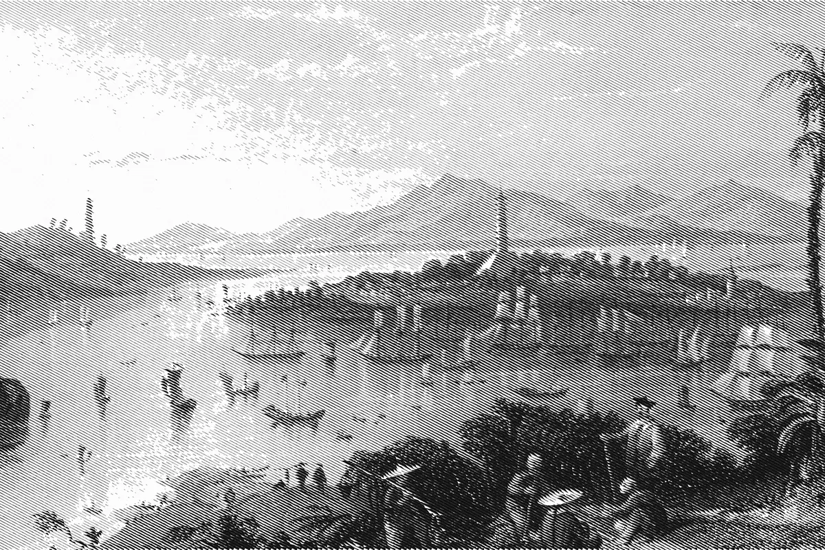 Illustration: Whampoa from Dane's Island, from a nineteenth-century photograph (1858), redrawn as an engraving.